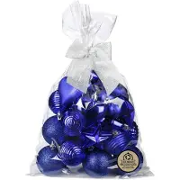 Merkloos Inge Christmas kerstballen en hangers -30x -kunststof -kobalt blauw - Kerstbal