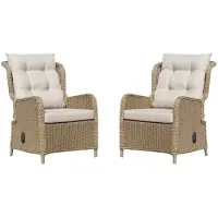Denza Furniture Glasgow wicker loungestoel tuin set van 2 | wicker + aluminium | Royal Sand 2 personen