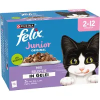 Felix 4x Kattenvoer Nat in Gelei Original Junior Mix 12 stuks