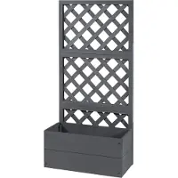 En.casa Plantenbak met latwerk Amstelveen HKC 135x65x30 cm grijs []