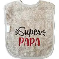 Funnies Crème slab met "Super Papa" - vaderdag, pappa, zwanger, cadeautje, kraamcadeau, grappig, geschenk, baby, tekst, beige bruin