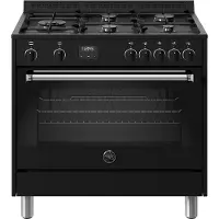 Bertazzoni MPL95L1ENND fornuis 5-pits gas fornuizen - kleur zwart zuinig energieklasse A - 90 cm breed gasfornuis