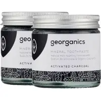 Georganics Minerale Tandpasta - Actieve Houtskool - 2 Stuks - Natuurlijke Whitening - Vegan - Zonder Fluoride