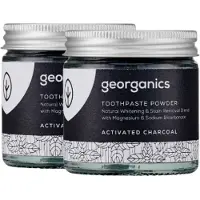 Georganics Mineraal Tandpasta Poeder - Actieve Houtskool Whitening - 2 stuks - Whitening Formule - Fluoridevrij - COSMOS