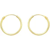 Lucardi Dames Oorbellen 13mm - Oorbellen - Cadeau - 9 Karaat - Geelgoud