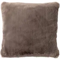 Dutch decor - ZAYA - Kussenhoes 45x45 cm - bontlook - effen kleur - Driftwood - taupe