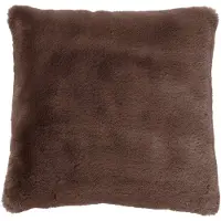 Dutch decor - ZAYA - Kussenhoes 60x60 cm - bontlook - effen kleur - Chocolate Martini - donkerbruin