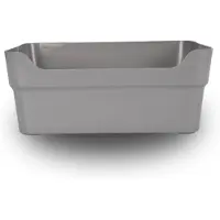 Merkloos Ruime Grijze Opbergbox - Kunststof, Stapelbaar - Rechthoek - 23.5x14x34 cm - Zonder Deksel