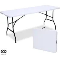 Infinity Goods Inklapbare Tafel - Vouwtafel - 180 x 70 x 74 cm - Campingtafel - Tuintafel - Draagbaar - Wit