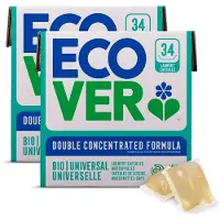 Ecover Wascapsules Voordeelverpakking - 2 x 34 stuks - 68 Wasbeurten - Voor Gekleurde Was - Lila & Roos