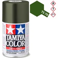 Tamiya Hobbyverf Acrylverf - TS-70 Olive Drab - Matt - Acryl Spray - Verf spuitbus - 100 ml