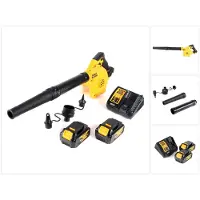 DeWalt Bladzuiger + bladblazer, DCV 100 M2 18 V accu-blazer / bladblazer + 2 x DCB 182 4,0 Ah accu + DCB 115 lader (Oplaadbare batterij, Bladblazer)