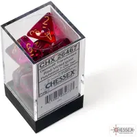 Chessex Gemini Translucent Red-Violet/gold Dobbelsteen Set (7 stuks)