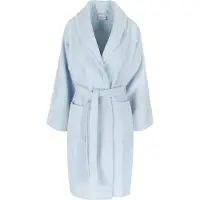 Casilin - Badjas Teddy voor Dames en Heren - Maat L - Voor Volwassen - Met riem - Badstof, Fleece, Katoen - Absorberend - Wasmachinebestendig - Lichtblauw, Blauw