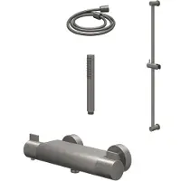 Ivy Aia Pact Glijstangset - Staafhanddouche - Geborsteld Metal Black PVD - Messing - Kranen, Douchekranen, Douchesets, Opbouw Douchesets, Glijstangsets - Kranen, Douchekranen, Douchesets, Opbouw