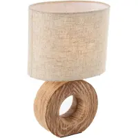 FISCHER&HONSEL GMBH Nachtlampje Hanke, hout donker, Slaapkamer, metaal, Tafellamp