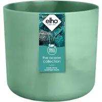 Elho The Ocean Collection Round 18 - Bloempot voor Binnen - Gemaakt met Zeeafval - Ø 18 x H 16.7 cm - Pacifisch groen