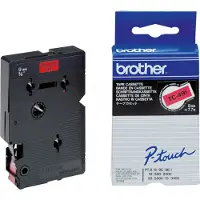 Brother TC-491 'extreme' tape zwart op rood 9 mm (origineel)