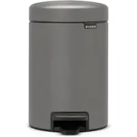 Brabantia NewIcon Prullenbak - 3 liter - Badkamer - Mineral Concrete Grey