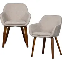 Vtwonen Base Eetkamerstoelen - Polyester - Zand - Set van 2