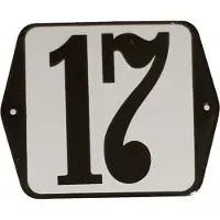 Warentuin Huisnummer naambordje standaard 15x12 cm nummer 17