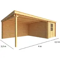 Warentuin Collection Blokhut, tuinhuisje met overkapping Els-Vajen 650 cm bij 350 cm diep lessenaarsdak 6
