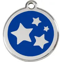 Red Dingo Star Navy roestvrijstalen hondenpenning medium/gemiddeld dia. 3 cm