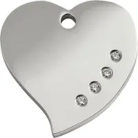 Red Dingo Heart Swarovski hondenpenning medium/gemiddeld 2,2 cm x 3,1 cm