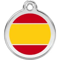 Red Dingo Spanish Flag roestvrijstalen hondenpenning medium/gemiddeld dia. 3 cm