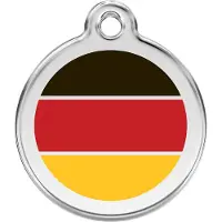 Red Dingo German Flag roestvrijstalen hondenpenning small/klein dia. 2 cm