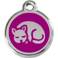 Red Dingo Kitten Purple roestvrijstalen kattenpenning small/klein dia. 2 cm