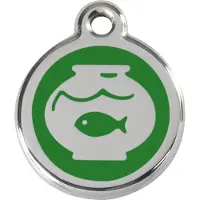 Red Dingo Fish Bowl Green roestvrijstalen kattenpenning small/klein dia. 2 cm