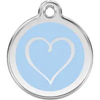 Red Dingo Tribal Heart Light Blue roestvrijstalen hondenpenning medium/gemiddeld dia. 3 cm
