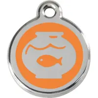 Red Dingo Fish Bowl Orange roestvrijstalen kattenpenning small/klein dia. 2 cm