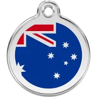 Red Dingo Australian Flag Navy roestvrijstalen hondenpenning medium/gemiddeld dia. 3 cm