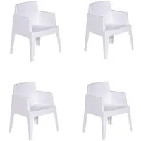 Garden Impressions Box Tuinstoel Wit 4 stuks tuinmeubel