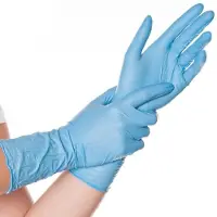Hygostar nitril handschoenen wegwerp poedervrij lange manchet 30 cm blauw - maat XL