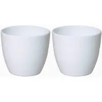 Floran Plantenpot - 3x - wit - glanzend - keramiek - 13 x 12 cm - plantenpotten binnen