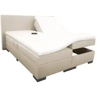 Slaaploods.nl Elektrische Boxspring Milano - 140x200 cm - Heerlijke HR50 koudschuim topper - Kleur: zand