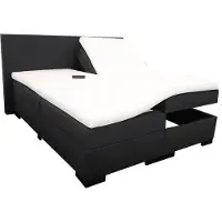Slaaploods.nl Elektrische Boxspring Milano - 160x200 cm - Heerlijke HR50 koudschuim topper - Kleur: zwart