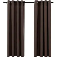 vidaXL Gordijnen linnen-look verduisterend ogen 2 st 140x175 cm taupe