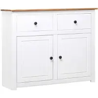 vidaXL Dressoir Panama Range 93x40x80 cm massief grenenhout wit