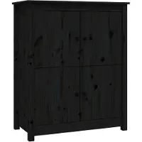 vidaXL Dressoir 83x41,5x100 cm massief grenenhout zwart