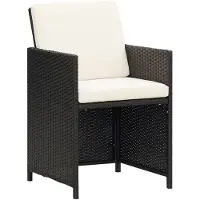 vidaXL Tuinstoelen 2 st met kussens poly rattan zwart