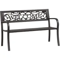 vidaXL Tuinbank 125 cm staal zwart