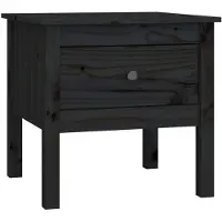 vidaXL Bijzettafel 50x50x49 cm massief grenenhout zwart