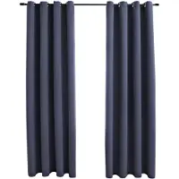 vidaXL Gordijnen verduisterend met ringen 2 st 140x245 cm antraciet