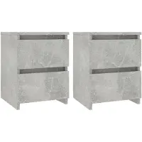 vidaXL Nachtkastjes 2 st 30x30x40 cm bewerkt hout betongrijs