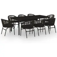 vidaXL 9-delige Tuinset zwart