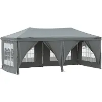 vidaXL Partytent inklapbaar met zijwanden 3x6 m antracietkleurig